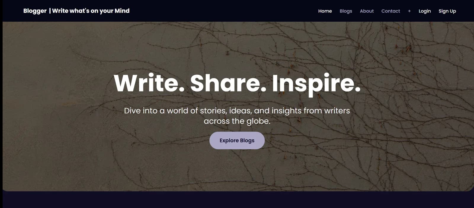 Blogger interface