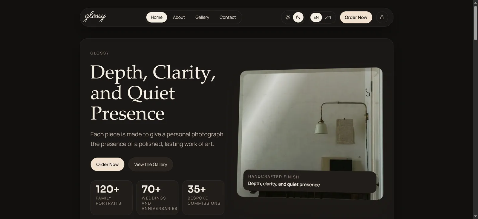 Glossy interface
