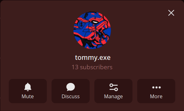 I’m on Telegram — tommy.exe